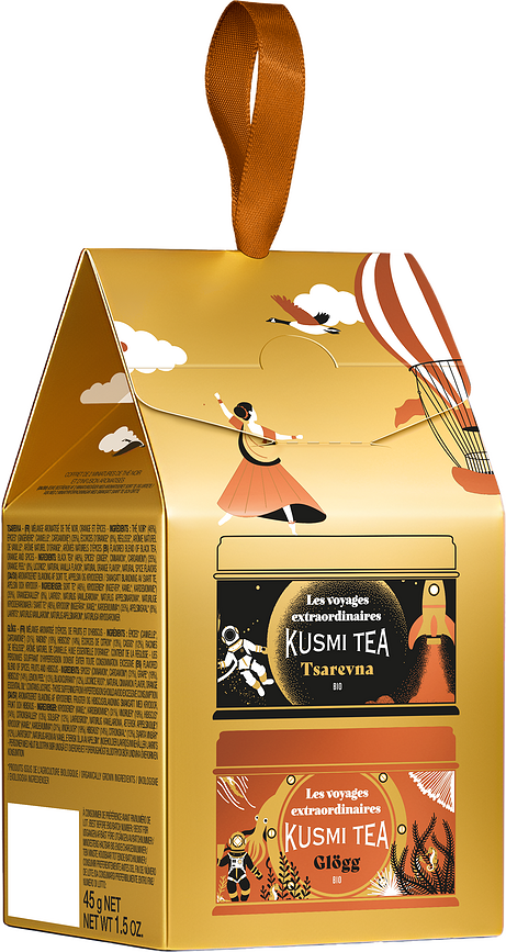 Organic Miniatures Coffret de Thés biologique, Tsarevna & Glögg, doré