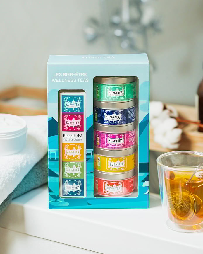 Set de Thés Bien-être biologiques avec infuseur, Set 5 pièces