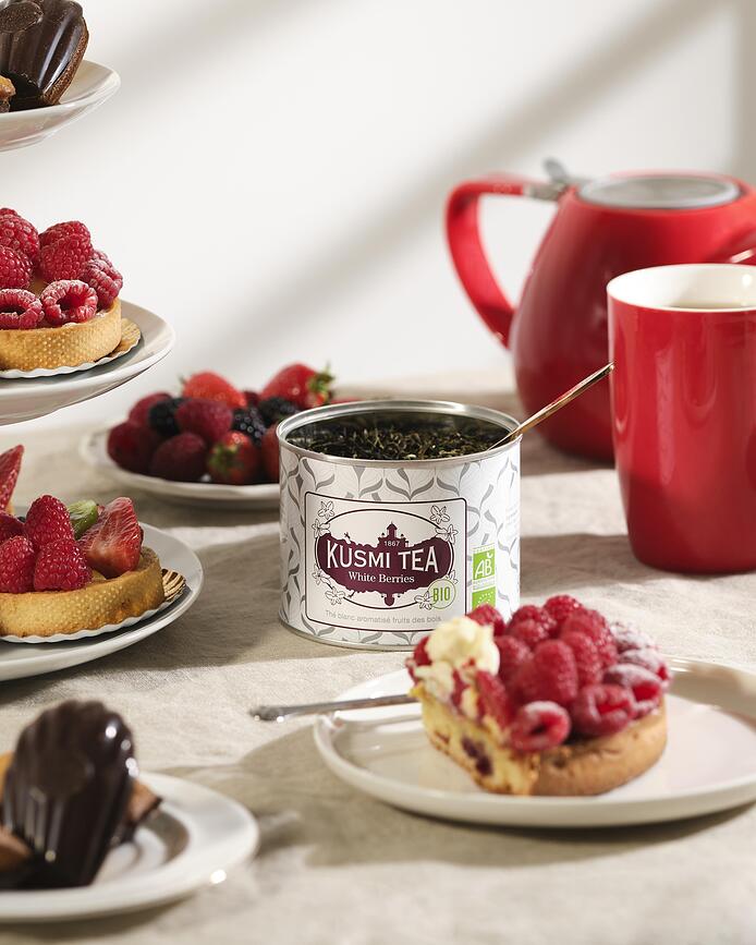 Té Blanco ecológico Bayas Blancas, 90 g, en lata