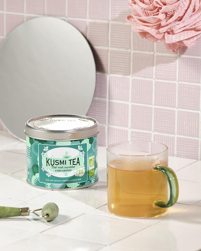 Té Verde ecológico de pepino y menta, en bolsitas de muselina, 20 unidades