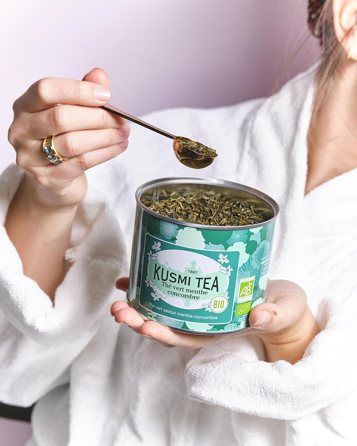 Té Verde ecológico de pepino y menta, en bolsitas de muselina, 20 unidades