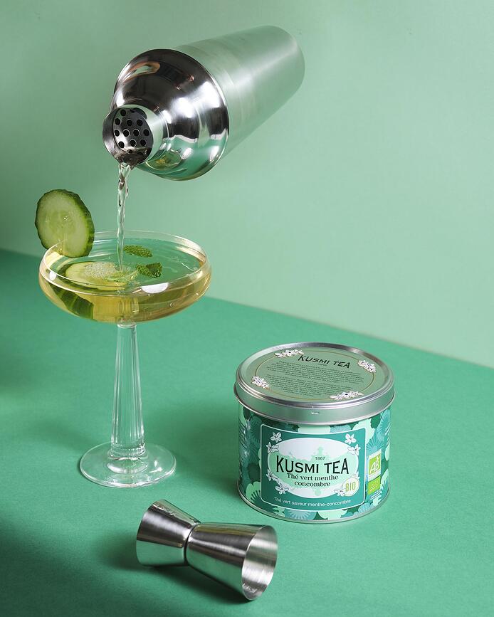 Té Verde ecológico de pepino y menta, en bolsitas de muselina, 20 unidades