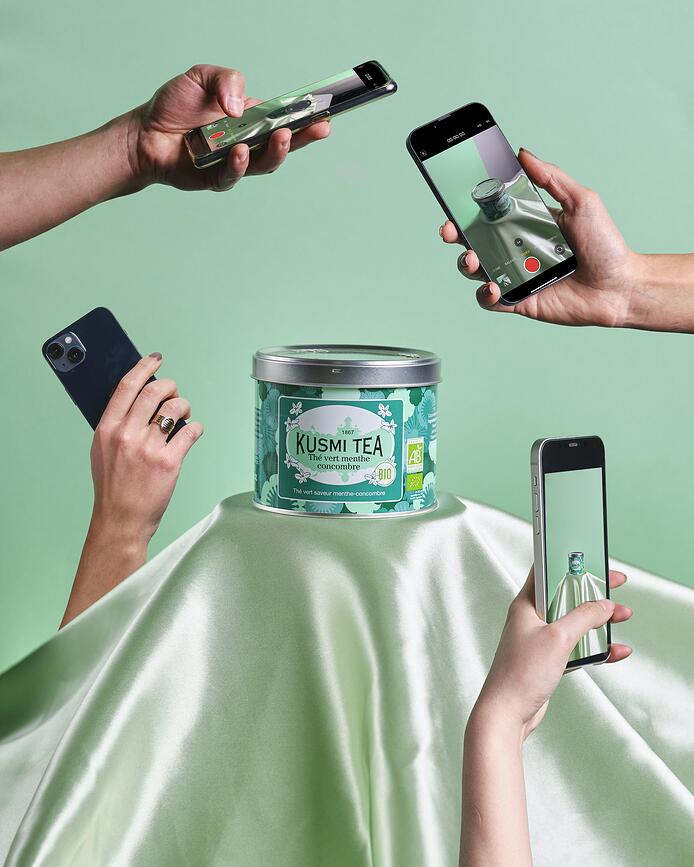 Té Verde ecológico de pepino y menta, en bolsitas de muselina, 20 unidades