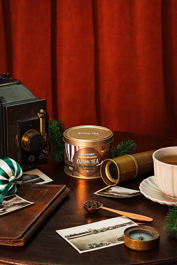 Té Verde ecológico Le Dessert, 90 g, en lata, edición especial dorada