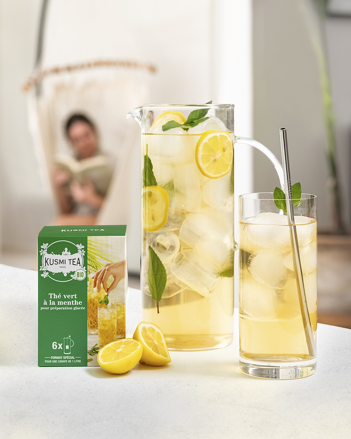 Thé bio Vert Menthe, 6 grands sachets