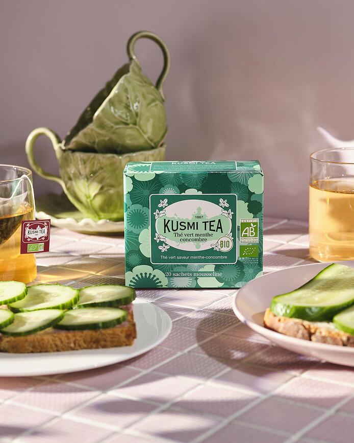 Organic Cucumber-Mint Thé Vert Recharge, biologique, 100 g