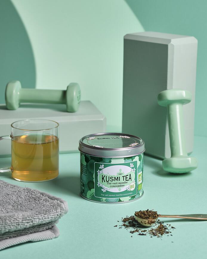 Organic Cucumber-Mint Thé Vert Recharge, biologique, 100 g