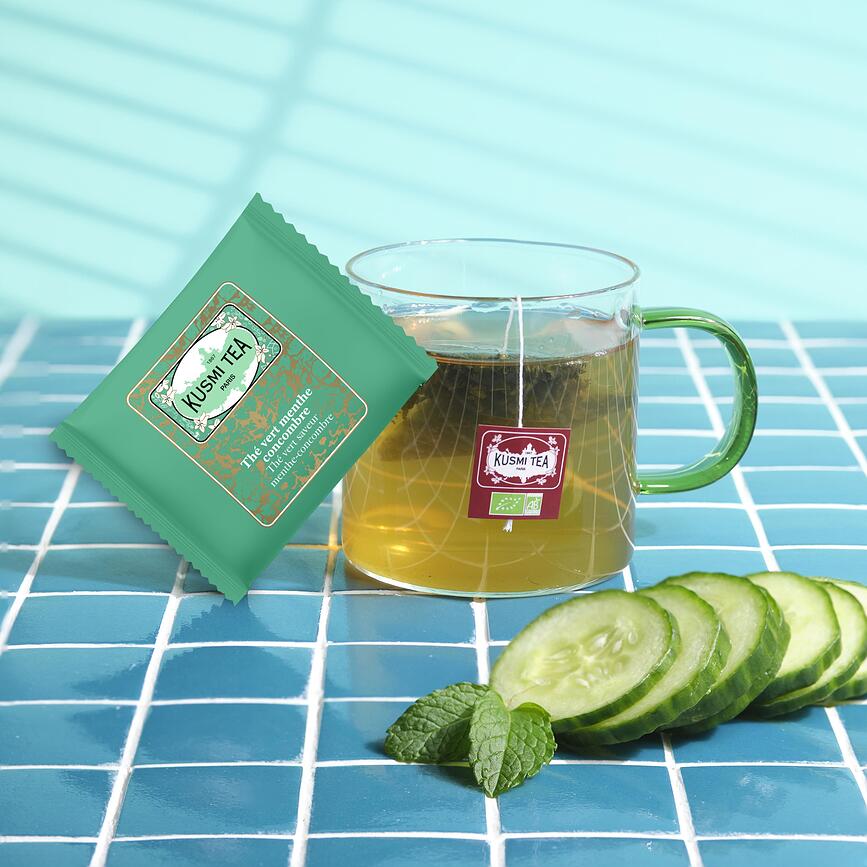 Organic Cucumber-Mint Thé Vert Recharge, biologique, 100 g