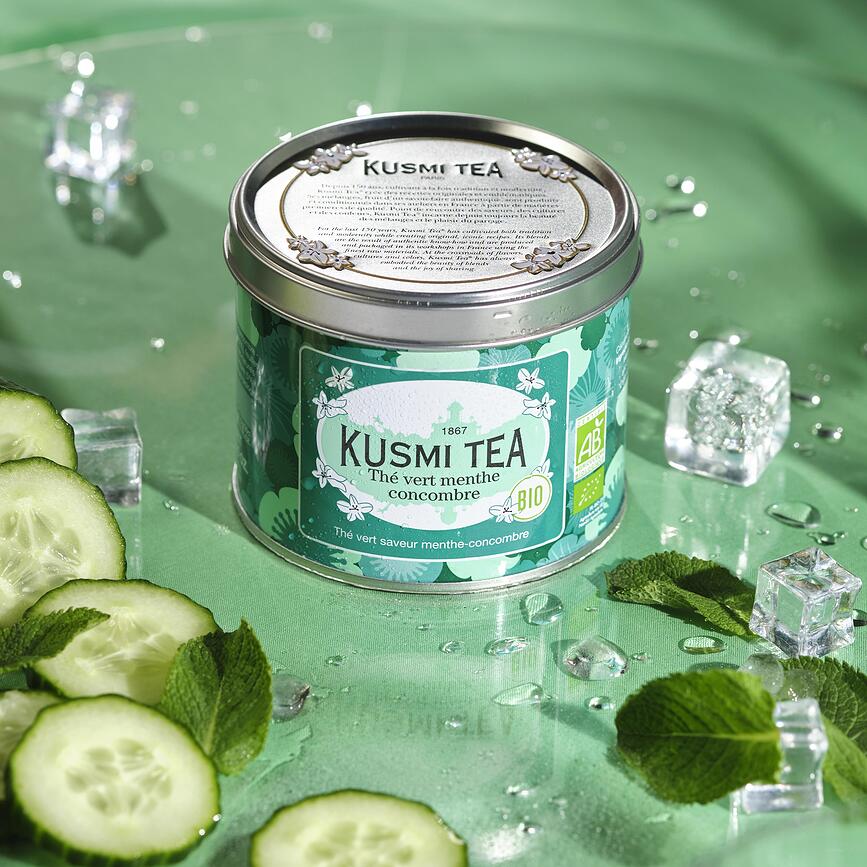 Organic Cucumber-Mint Thé Vert Recharge, biologique, 100 g