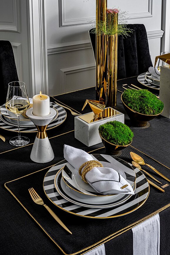 Stripes Assiette Plate, 32 cm