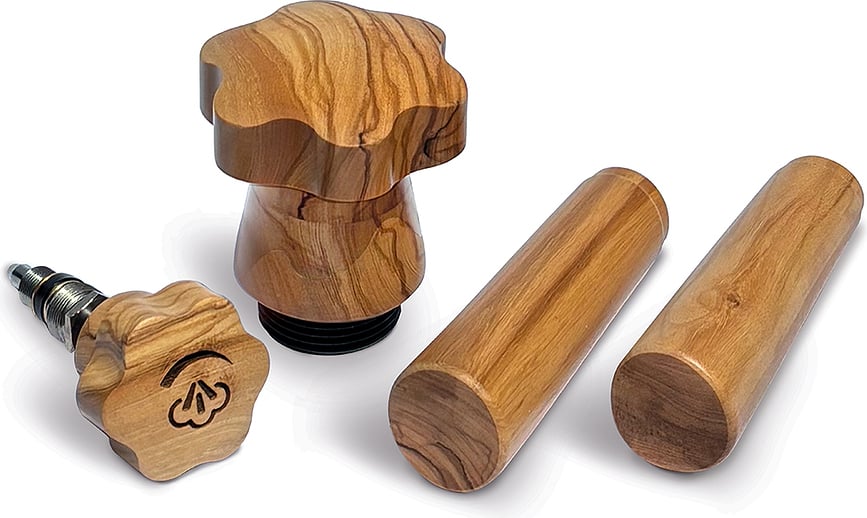 La Pavoni Lever Espresso Machine Handles, light wood