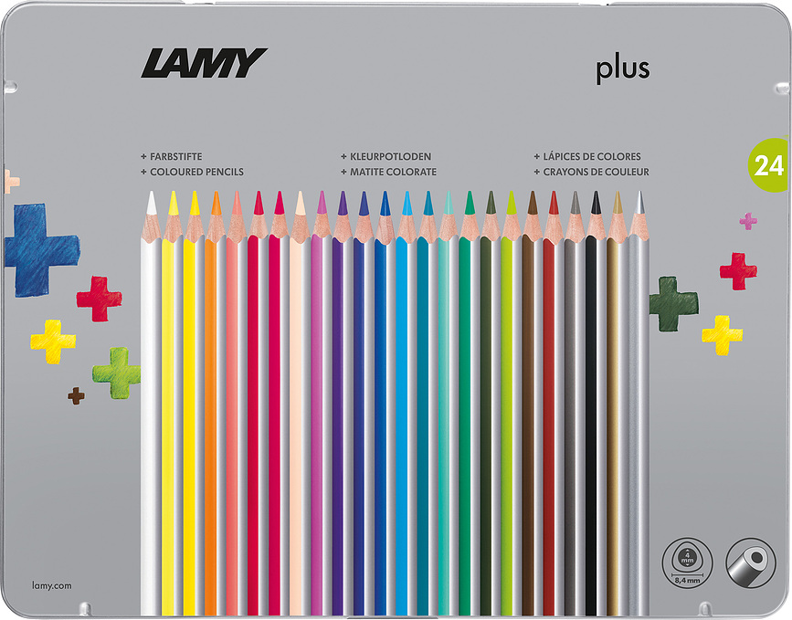 Plus Crayons de Couleur dans une boîte métallique, Lot de 24