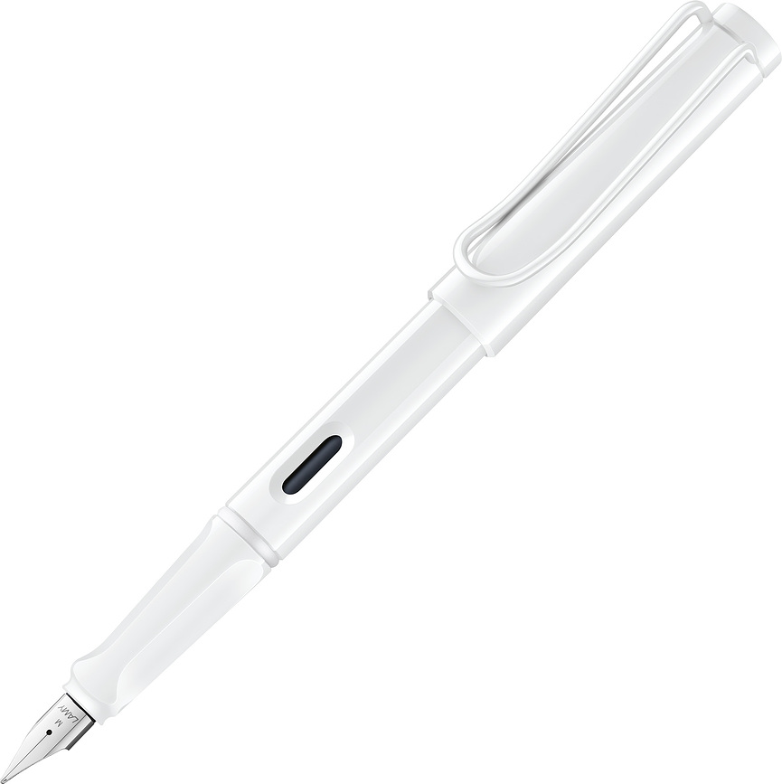 Ручка перова Safari біла, з набором 6 кольорових кілець