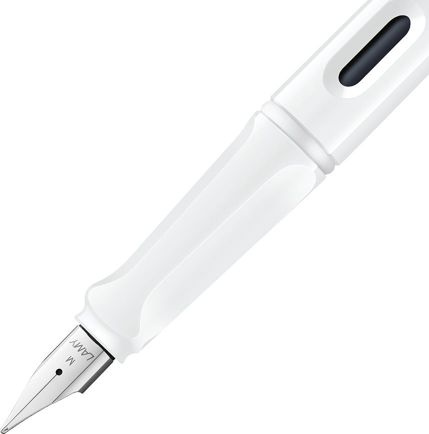 Safari Stylo Plume M, blanc, avec set de 6 anneaux colorés