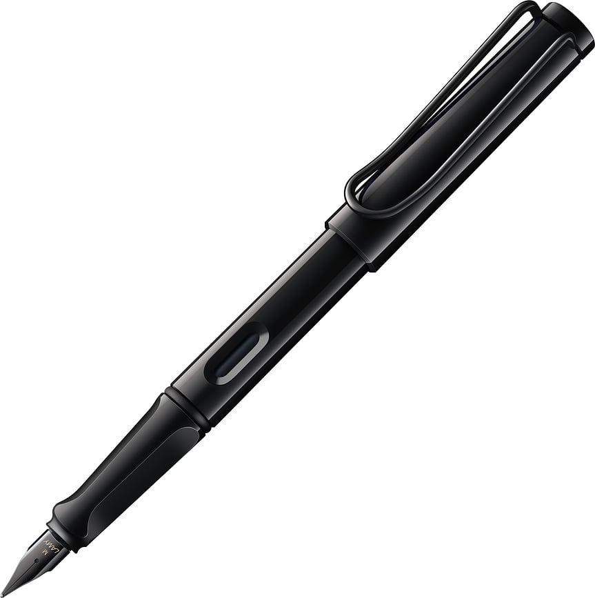 Safari Stylo Plume plume M, noir, avec set de 6 anneaux colorés