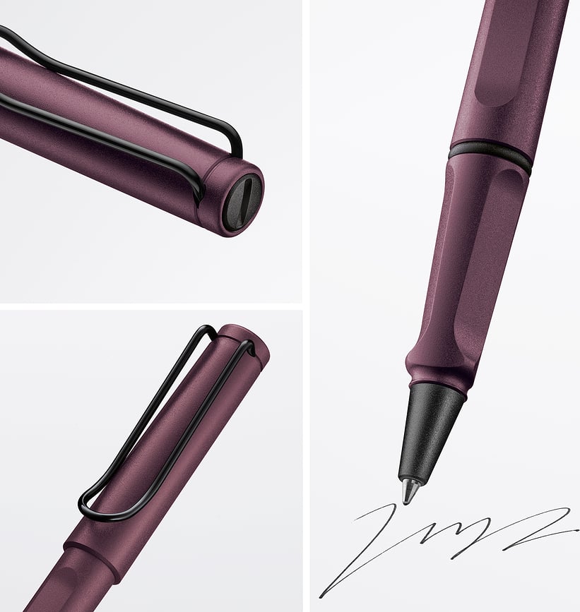 Safari Stylo Roller, pointe M, vert, avec recharge bleue