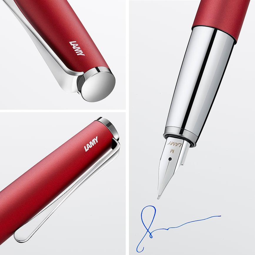 Studio M Stylo Plume avec convertisseur, rouge foncé