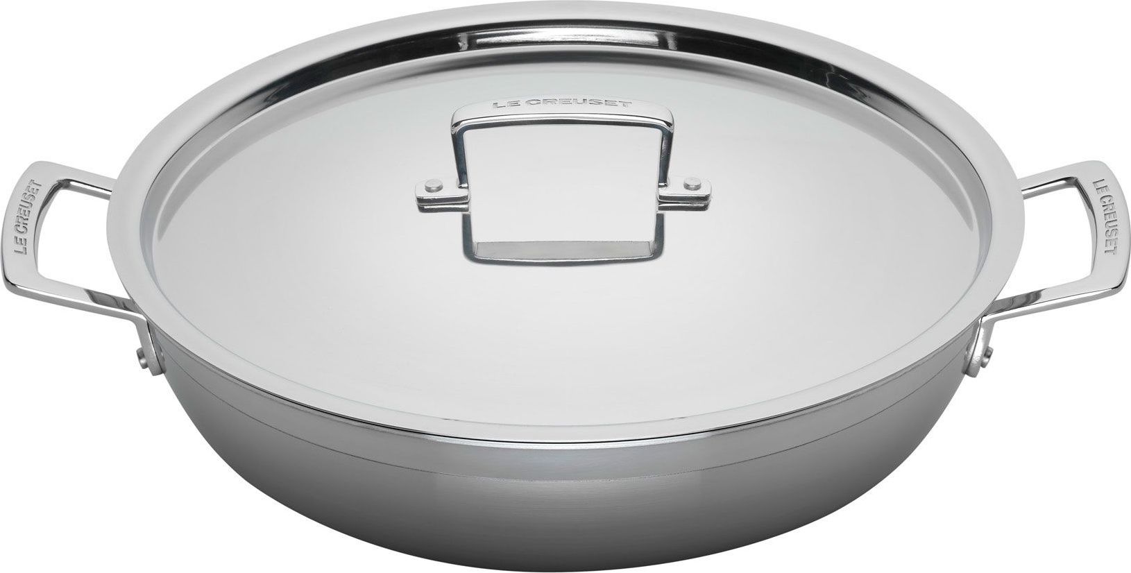 Le Creuset 3-Ply Stainless Steel Shallow Casserole Pan - Interismo Online  Shop Global
