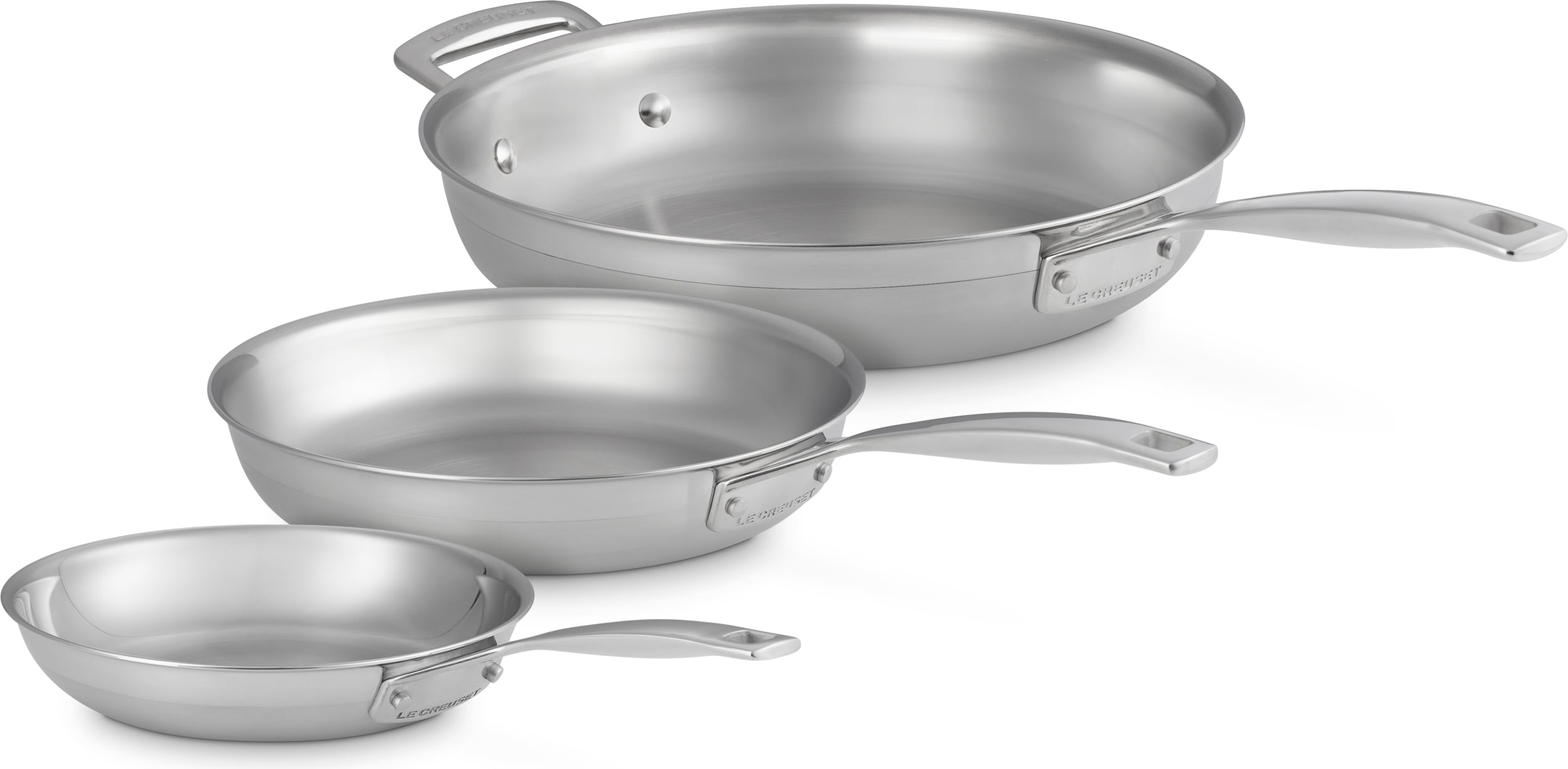 Stahlpfannen 3-ply Pfannen Set, 20 Cm + 24 Cm + 28 Cm, 3-teilig