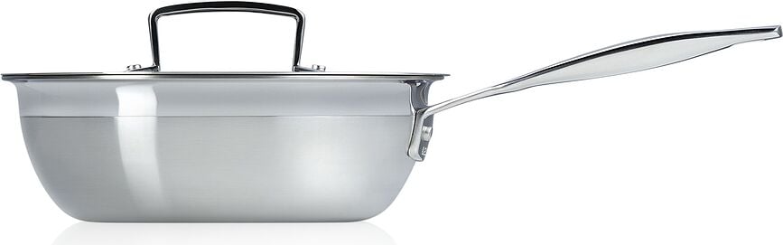 3-Ply Sauté pann 20 cm sügavus mittenakkuva kattega