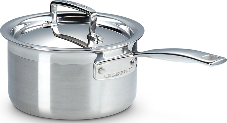 Batería de Cocina de triple capa, con olla, cazo y sartén, Set de 3 piezas