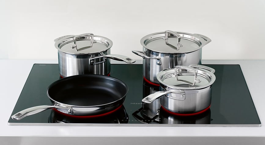 Batería de Cocina de triple capa, con tapas, Set de 7 piezas