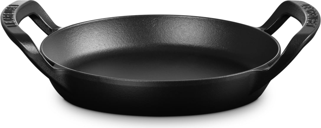 BBQ Outdoor Gusseisen-Pfanne 25 cm rund schwarz matt