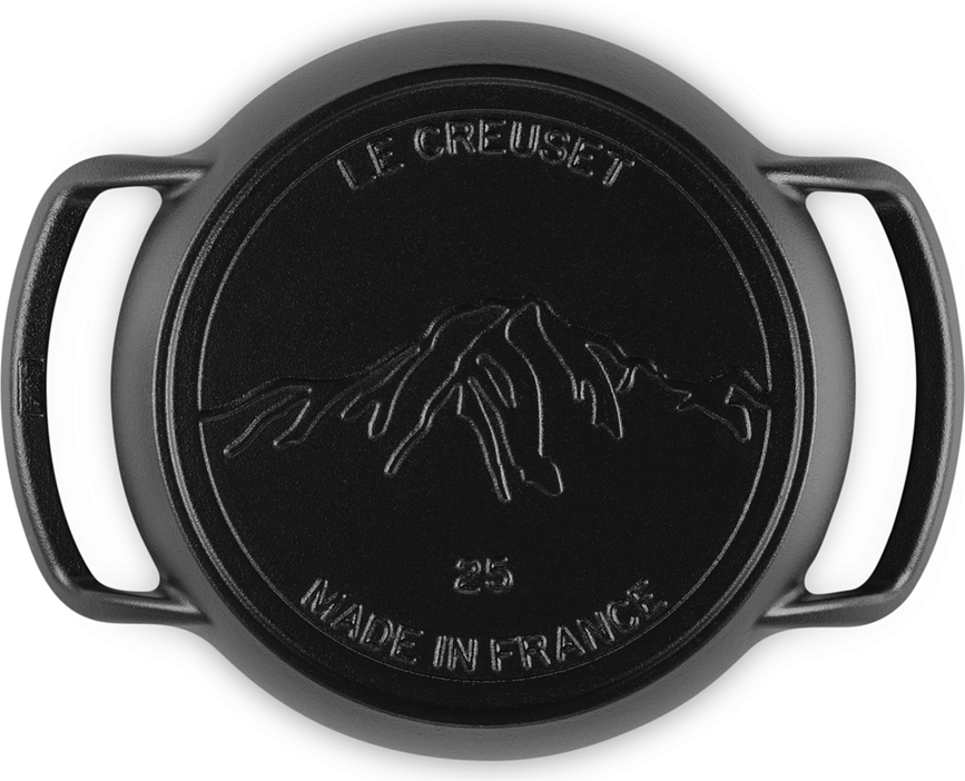 BBQ Outdoor Tava okrugla 25 cm lijevano željezo mat crna