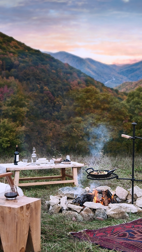 BBQ Outdoor Tava okrugla 25 cm lijevano željezo mat crna