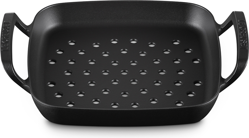 BBQ Outdoor Žar plošča, kvadratna, 30 cm, črna mat, perforirana