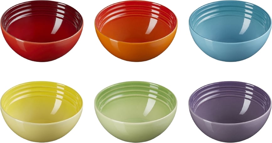 Bļodiņas Le Creuset Rainbow krāsainas 12 cm 6 gab.