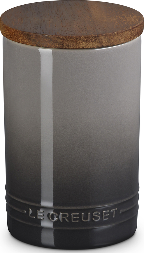 Bote con tapa de madera Le Creuset, 770 ml, gris