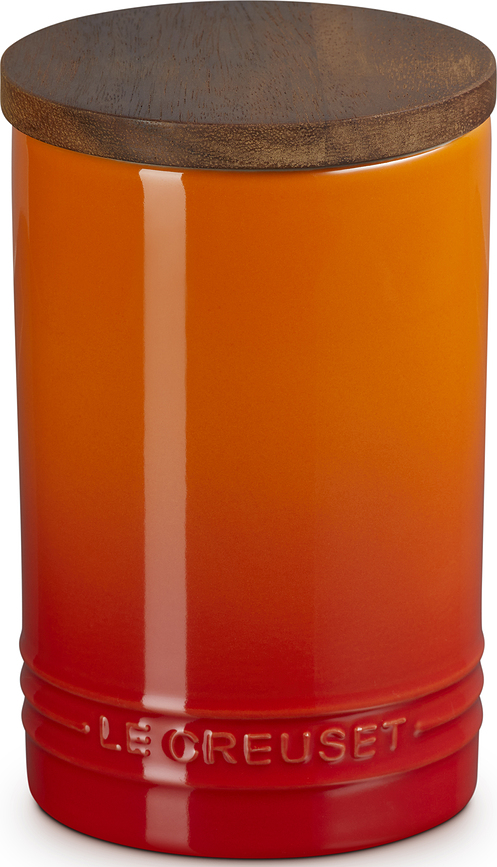 Bote con tapa de madera Le Creuset, 770 ml, naranja flama