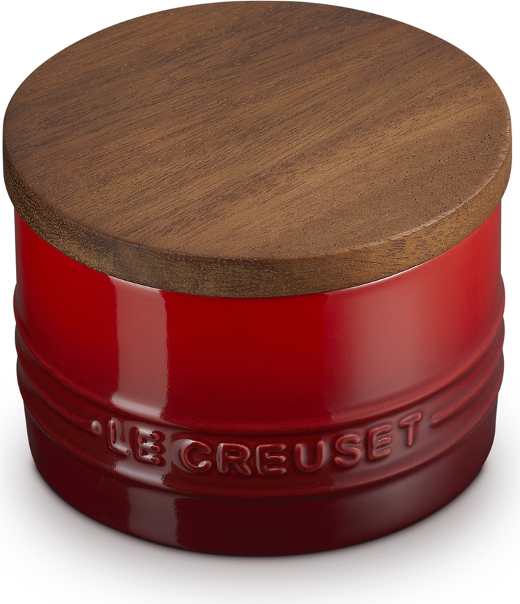 Bote de cocina con tapa de madera Le Creuset, 200 ml, beige