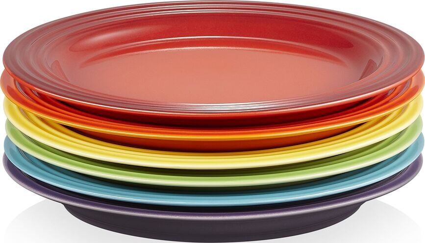 Brokastu šķīvji Le Creuset Rainbow krāsaini 22 cm 6 gab.