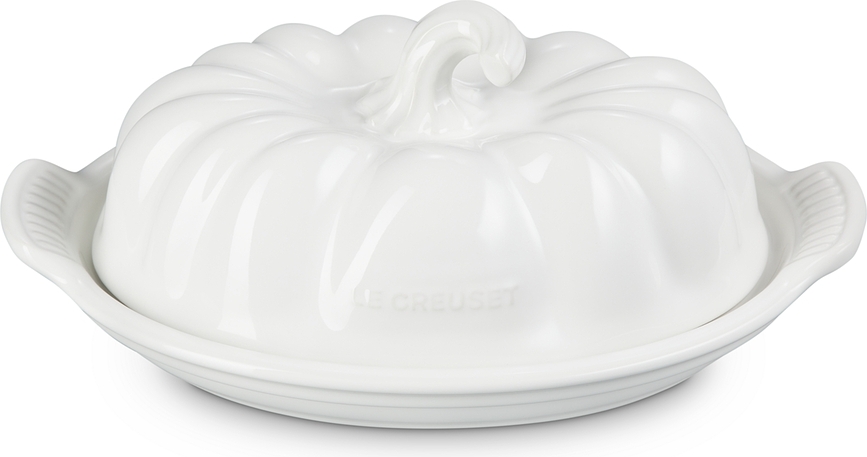 Burriera Le Creuset a forma di zucca, bianca
