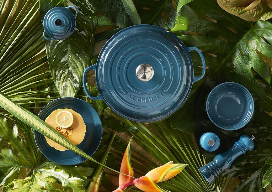 Olla baja Gourmet Signature, 30 cm, azul claro