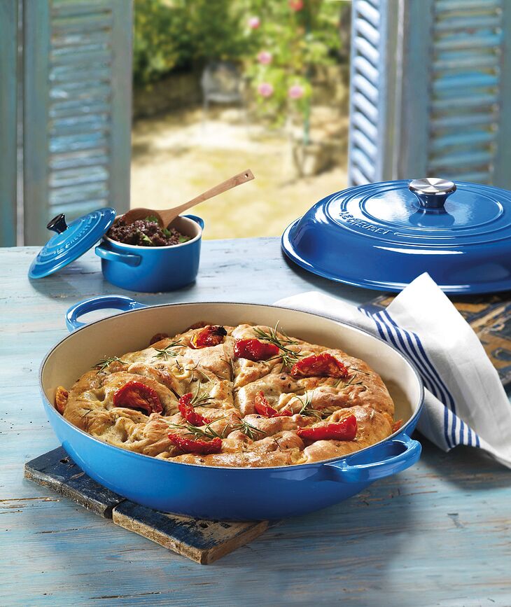 Olla baja Gourmet Signature, 30 cm, azul claro