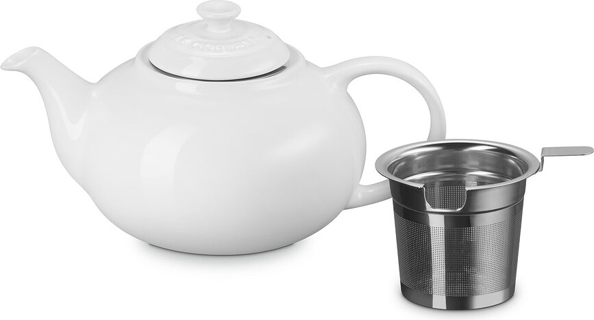 Čajnik Le Creuset 1,3 l bel s cedilom
