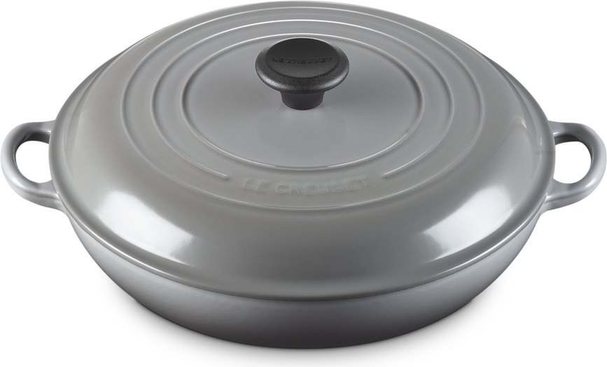 Cazuela baja Gourmet, 30 cm, gris claro