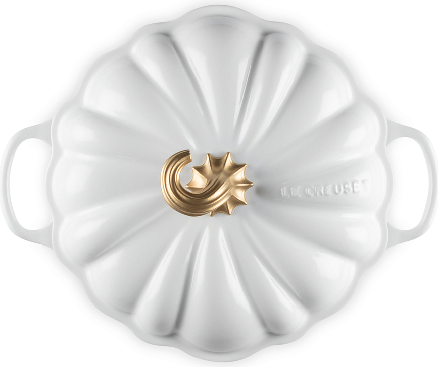Cocotte Signature con forma de calabaza, 24 cm, blanca