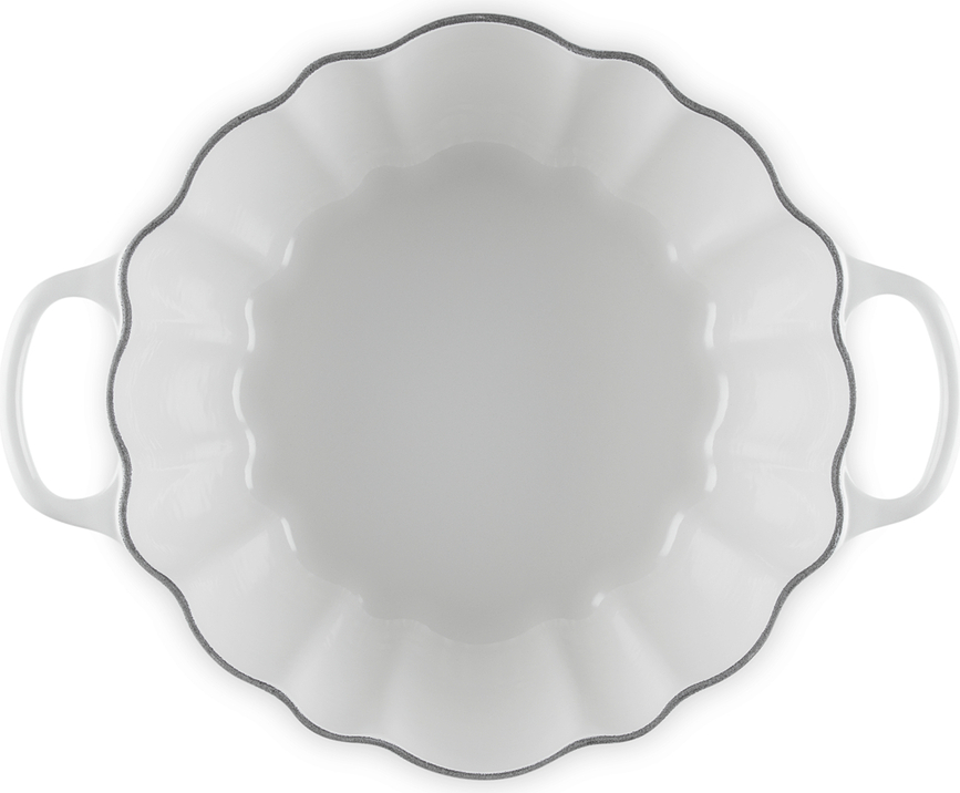Cocotte Signature con forma de calabaza, 24 cm, blanca