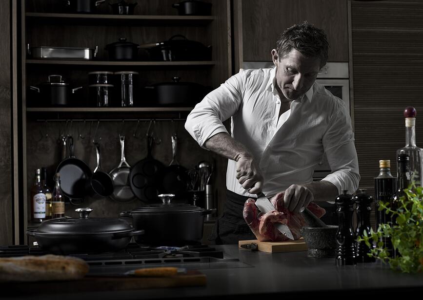 Cuchillo de chef con mango de acero inoxidable Le Creuset, 20 cm