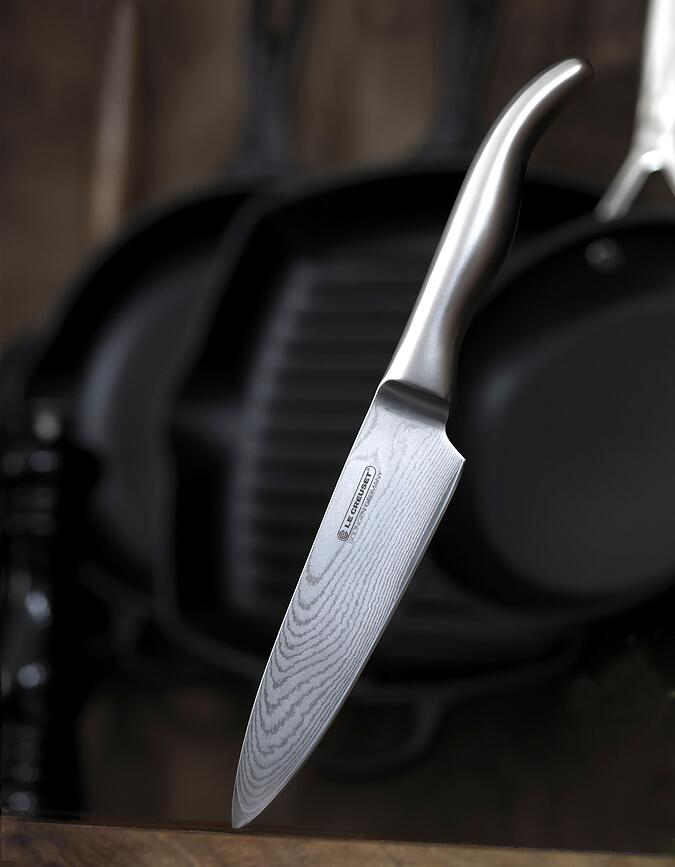 Cuchillo de chef con mango de acero inoxidable Le Creuset, 20 cm