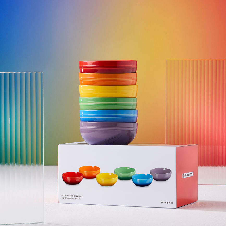 Cuencos Le Creuset Rainbow Coupe, 16 cm, de colores, Pack de 6 unidades