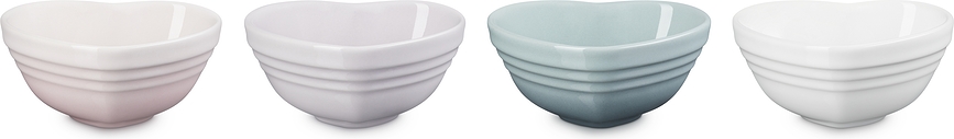 Cuencos para salsas y dips Heart, en tonos pastel, Set de 4 unidades