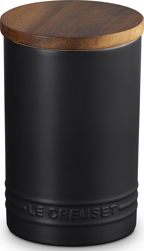 Dóza Le Creuset s dřevěným víkem, 770 ml, černá matná