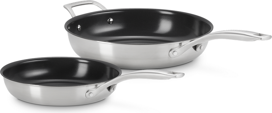 Essential 3-ply Poêles, 24 cm et 28 cm, en acier inoxydable, Lot de 2