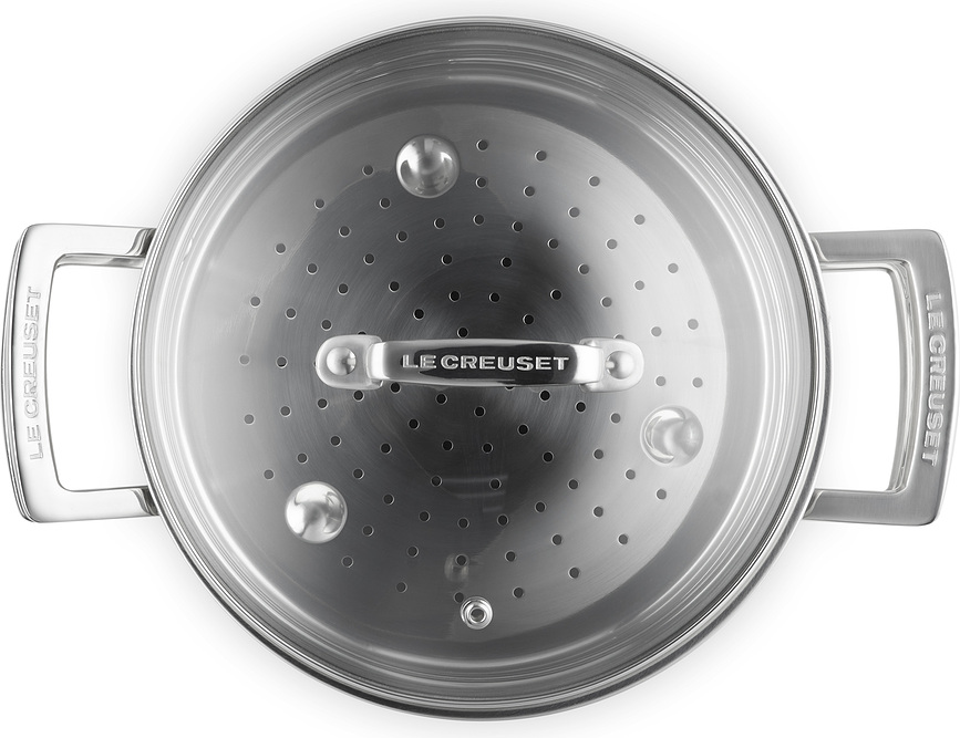 Faitout avec insert vapeur, triple couche, 20 cm