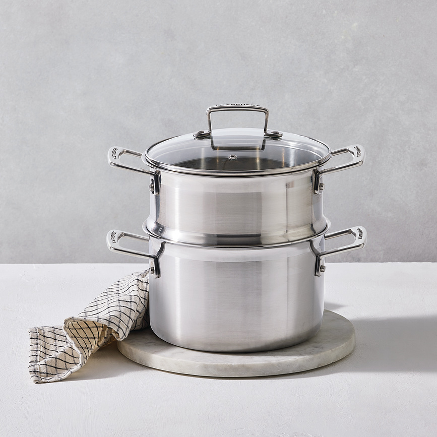 Faitout avec insert vapeur, triple couche, 20 cm